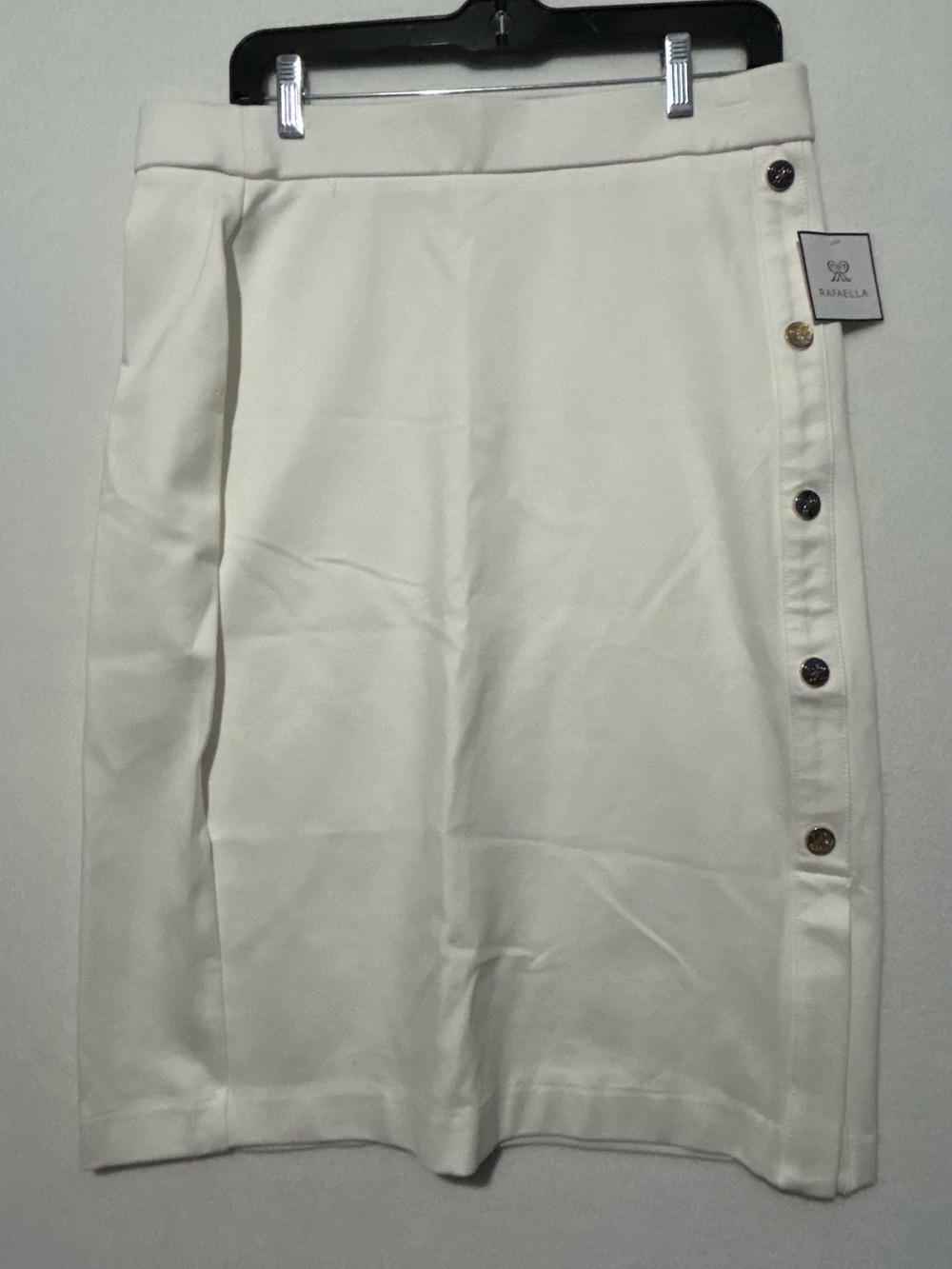 Rafaella White Side-Button Pencil Skirt Sz 12